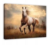 WallArena - Impression sur toile - Cheval - 100x70 cm - Tableau decoration murale - Tableau mural XXL grand format pour salon, chambre à coucher - Impression artistique - Paysage Animaux