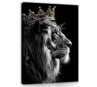 WallArena - Impression sur toile - Lion - 70x100 cm - Tableau decoration murale - Tableau mural XXL grand format pour salon, chambre à coucher - Impression artistique - Abstrait Animaux