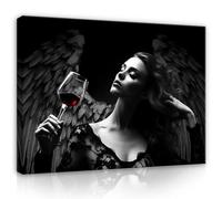 WallArena - Impression sur toile - Mme - 120x80 cm - Tableau decoration murale - Tableau mural XXL grand format pour salon, chambre à coucher - Impression artistique - noir blanc