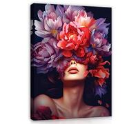 WallArena - Impression sur toile - Mme - 40x60 cm - Tableau decoration murale - Tableau mural XXL grand format pour salon, chambre à coucher - Impression artistique - Fleurs abstraites