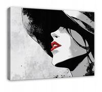 WallArena - Impression sur toile - Mme - 60x40 cm - Tableau decoration murale - Tableau mural XXL grand format pour salon, chambre à coucher - Impression artistique - Abstrait Noir