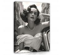 WallArena - Impression sur toile - Mme - 70x100 cm - Tableau decoration murale - Tableau mural XXL grand format pour salon, chambre à coucher - Impression artistique - Portrait glamour