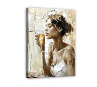 WallArena - Impression sur toile - Mme - 80x120 cm - Tableau decoration murale - Tableau mural XXL grand format pour salon, chambre à coucher - Impression artistique - Portrait glamour