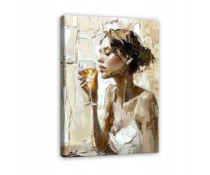 WallArena - Impression sur toile - Mme - 80x120 cm - Tableau decoration murale - Tableau mural XXL grand format pour salon, chambre à coucher - Impression artistique - Portrait glamour