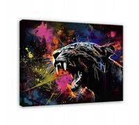 WallArena - Impression sur toile - Panthère - 120x80 cm - Tableau decoration murale - Tableau mural XXL grand format pour salon, chambre à coucher - Impression artistique - Animaux
