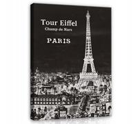 WallArena Impression sur toile - Paris Tour Eiffel - 80 x 120 cm - Tableau mural XXL grand format pour salon, chambre à coucher, salon - Impression d'art moderne - Ville