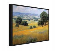 WallArena Impression sur toile - Paysage de plage - 40 x 30 cm - Tableau sur toile avec cadre - Tableau mural XXL grand - Tableaux muraux pour salon, chambre à coucher - Moderne - Montagnes