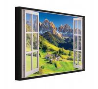 WallArena Leinwand Bilder Fenster 120 x 80 cm