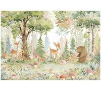 WallArena Papier peint intissé Animaux de la forêt 300 x 210 cm