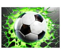 WallArena Papier Peint Panoramique Intissé Enfant Enfant Garçon Football Effet 3D Jeune 208x146 cm Chambre d'enfant Photo Non Tissé Muraux Moderne Trompe l'oeil