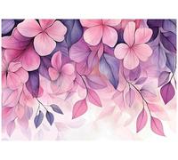 WallArena - Papier peint panoramique intissé Fleurs 400x280 cm - Papier peint photo non tissé - Pour salon et chambre à coucher - Effet 3D - Avec colle - Rose violette botanique