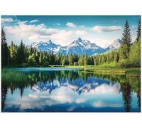 WallArena - Papier peint panoramique intissé Montagnes 400x280 cm - Papier peint photo non tissé - Pour salon et chambre à coucher - Effet 3D - Avec colle - paysage, nature, lac, forêt