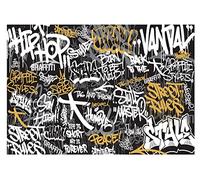 WallArena - Papier peint photo non tissé - graffiti 416x254 cm - Papier peint photo - Pour salon et chambre à coucher - Effet 3D - Avec colle - inscriptions, abstraction