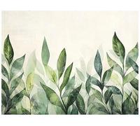 WallArena - Papier peint photo non tissé - Motif feuilles - 400 x 280 cm - Papier peint photo - Pour salon et chambre à coucher - Effet 3D - Avec colle - Nature tropicale botanique verte