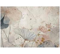 WallArena - Papier peint photo non tissé - Motif fleurs - 350 x 250 cm - Pour salon et chambre à coucher - Effet 3D - Avec colle - Style botanique bohème vintage