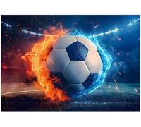 WallArena - Papier peint photo non tissé - Motif football - 300 x 210 cm - Pour salon et chambre à coucher - Effet 3D - Avec colle - Stade de football multicolore - Briques - Sport