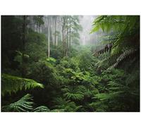 WallArena - Papier peint photo non tissé - Motif forêt - 300 x 210 cm - Papier peint photo - Pour salon et chambre à coucher - Effet 3D - Avec colle - Paysage tropical naturel vert