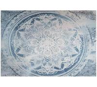 WallArena - Papier peint photo non tissé - Motif mandala - 350 x 250 cm - Papier peint photo - Pour salon et chambre à coucher - Effet 3D - Avec colle - Spa zen oriental bleu