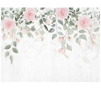 WallArena - Papier peint photo non tissé - Motif roses et fleurs - 400 x 280 cm - Papier peint photo - Pour salon et chambre à coucher - Effet 3D - Avec colle