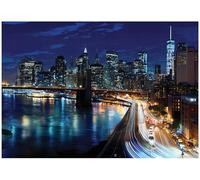 WallArena - Papier peint photo non tissé New York NY 400 x 280 cm - Papier peint photo - Pour salon et chambre à coucher - Papier peint mural non tissé effet 3D - Colle incluse - Pont de Brooklyn de