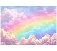 WallArena - Papier peint photo non tissé pour chambre d'enfant - 250 x 175 cm - Arc-en-ciel - Papier peint photo pour enfants filles - Papier peint pour chambre d'enfant - Nuages et ciel