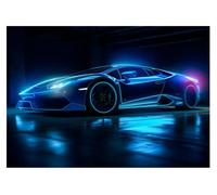 WallArena - Papier peint photo non tissé pour chambre d'enfant - 368 x 254 cm - Voiture de sport - Garçon - Pour enfants garçons - Papier peint non tissé - Effet 3D