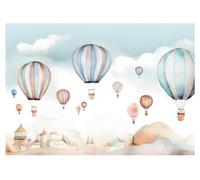 WallArena - Papier peint photo non tissé pour chambre d'enfant - 416 x 254 cm - Ballons gonflables - Nuages et ciel pastel - Papier peint photo - Pour salon et chambre à coucher - Papier peint non