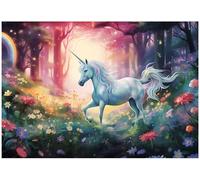 WallArena Papier peint photo texturé en vinyle - Motif licorne - 254 x 184 cm - Papier peint mural 3D texturé pour salon et chambre à coucher - Papier peint vinyle de qualité supérieure avec structure