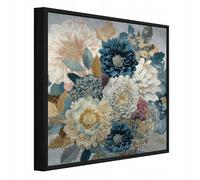 WallArena Tableau en métal brossé avec cadre - Motif plage - Fleurs - 30 x 30 cm - Tableau mural XXL - Pour salon, chambre à coucher, salon - Moderne - Abstrait