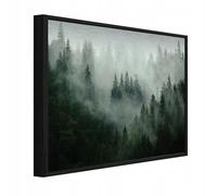 WallArena Tableau en métal brossé avec cadre - Motif plage - Forêt - 150 x 100 cm - Tableau mural XXL grand format pour salon, chambre à coucher, salon - Motif paysage moderne