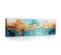 WallArena - Tableaux sur toile - Abstrait, 145 x 45 cm - Image sur toile - Grand tableau mural XXL pour salon et chambre à coucher - Impression artistique moderne