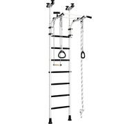 Wallbarz Family 4D espalier mur d'escalade mur d'escalade gymnastique enfants indoor avec montage au plafond en argent noir