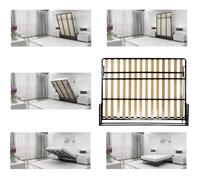 Wallbedking - Lit Escamotable 2 Personnes - 190cm x 140cm - Lit Mural Rabattable - Horizontal - Classique