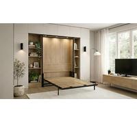 Wallbedking Lit escamotable 2 Places Morphy Classic Double Standard Size 140x190 Vertical - lit Mural Gain de Place modulable et Extensible