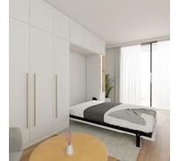 Wallbedking Morphy Cadre de lit escamotable Rabattable et Gain de Place - Lit Murphy modulaire Pliant pour projets DIY et Meubles intégrés sur Mesure (140x190 cm, Vertical)