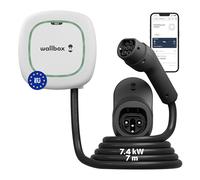 Wallbox Pulsar Max 7.4kW - Chargeur Voiture Electrique 32 A - Câble Recharge 7 Mètres - Chargeur EV Typo 2 avec WiFi et Bluetooth - Compatible avec EV/PHEV et Usage Intérieur/Extérieur - Blanc