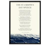 Wallbuddy Affiche du discours de la Saint-Crispin (50 x 70 cm, Cadre noir)