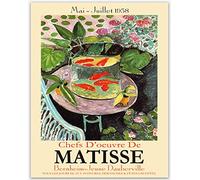 Wallbuddy Exposition d'Art Mural de Poisson Rouge Henri Matisse - Art Abstrait, Estampes Esthétiques, Peinture Rétro (40cm x 50cm)