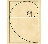 Wallbuddy Fibonacci Poster Golden Spiral Poster Mathematics Poster Maths Poster Fibonacci Series Science Poster Science Print Scientific Art WB203 (13cm x 18cm, Parchment)