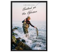Wallbuddy Fisherman at Sea Wall Art Print | Cape C (40 x 50 cm, Cadre noir)
