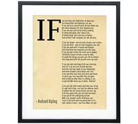 Wallbuddy IF Art mural encadré Inspiring Décor de chambre/IF You Can Keep Your Head Art mural inspirant, IF by Rudyard Kipling Framed/Rudyard Kipling Poem Home Decor Motivational Art (Parchment)