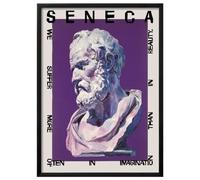 Wallbuddy Impression Art Pop du Buste Philosophe | (60 x 90 cm, Cadre noir)
