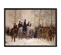 Wallbuddy Impression Murale Hivernale Coloniale | (60 x 90 cm, Cadre noir)
