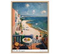 Wallbuddy Impressionnisme Côtier Art Mur (60 x 90 cm, Encadrement en chêne)