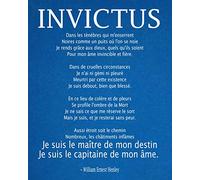 Wallbuddy Invictus par William Ernest Henley Invictus Poeme en Francais (20cm x 25cm, Blueprint)