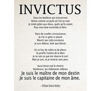 Wallbuddy Invictus par William Ernest Henley Invictus Poeme en Francais (20cm x 25cm, Ivory)