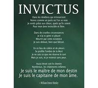 Wallbuddy Invictus par William Ernest Henley Invictus Poeme en Francais (21cm x 30cm, Green)