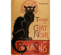 Wallbuddy Le Chat Noir par Théophile Alexandre Steinlen - Affiche Iconique de Chat Noir - Design Graphique d'Art Français pour Salon (30cm x 40cm)