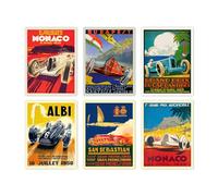 WallBuddy Lot de 6 posters Grand prix F1 - 1930, 1936, 1937, 1952, 1966, 1970 (8 x 10)
