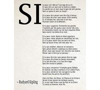 Wallbuddy Si par Rudyard Kipling Poème en Français (20cm x 25cm, Ivory)